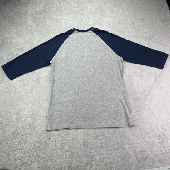 Nike Boston Red Sox Raglan Baseball Shirt Mens XXL Gray Blue Slim Fit MLB - Picture 6 of 11